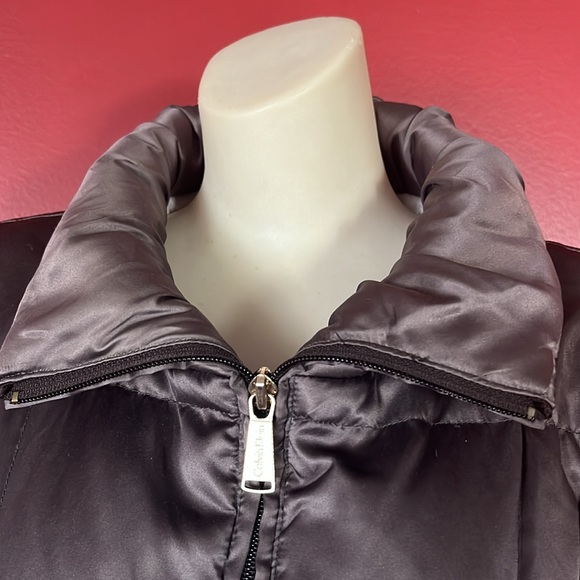 EUC Calvin Klein Brown down puffer jacket - Picture 2 of 16